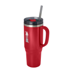 Becher mit Strohhalm und doppelwandiger Luftisolierung 1,2L Druckansicht des Logos 2
