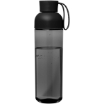 Trinkflasche aus recyceltem Kunststoff mit Silikongriff, 600 ml farbe schwarz zweite Vorderansicht