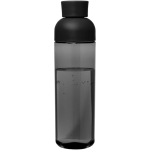 Trinkflasche aus recyceltem Kunststoff mit Silikongriff, 600 ml farbe schwarz zweite Rückansicht