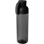 Trinkflasche aus recyceltem Kunststoff mit Silikongriff, 600 ml farbe schwarz zweite Ansicht