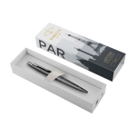 Metall-Kugelschreiber der Marke Parker Jotter SE Global Icons farbe grau zweite Vorderansicht