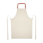 Schürze aus recycelter Baumwolle mit farbigem Nackenband, 200 g/m2 farbe lachsfarbig zweite Vorderansicht