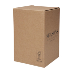 Brotdose aus recyceltem Edelstahl mit doppelter Wand, 480 ml farbe weiß zweite Ansicht mit Box