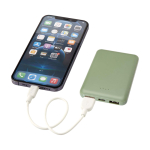 Dünne Powerbank aus recyceltem Kunststoff, 5.000 mAh dritte Ansicht