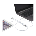 5-in-1 kupferbeschichtetes Aluminiumkabel mit iOS-Ausgang farbe silber zweite Ansicht