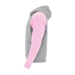 Zweifarbiger Kinder-Hoodie 280 g/m² Roly Badet farbe hellrosa Seitenansicht