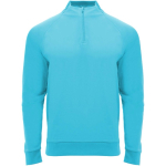 Langarm-Kinder-Sweatshirt mit kurzem Reißverschluss, 200 g/m² Roly farbe türkis