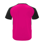 Zweifarbiges Kinder-Sportshirt kurzarm 140 g/m² Roly Bugatti farbe pink zweite Rückansicht