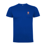 Kurzarm-Kinder-T-Shirt aus Baumwolljersey, 165 g/m2 Roly farbe blau Ansicht mit Siebdruck