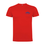 Kurzarm-Kinder-T-Shirt aus Baumwolljersey, 165 g/m2 Roly farbe rot Ansicht mit Siebdruck
