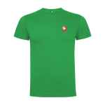 Kurzarm-Kinder-T-Shirt aus Baumwolljersey, 165 g/m2 Roly farbe grün Ansicht mit Siebdruck