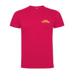 Kurzarm-Kinder-T-Shirt aus Baumwolljersey, 165 g/m2 Roly farbe pink Ansicht mit Siebdruck