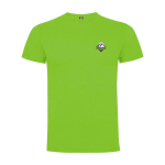 Kurzarm-Kinder-T-Shirt aus Baumwolljersey, 165 g/m2 Roly farbe lindgrün Ansicht mit Siebdruck