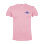 Kurzarm-Kinder-T-Shirt aus Baumwolljersey, 165 g/m2 Roly farbe hellrosa Ansicht mit Siebdruck