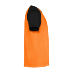 Zweifarbiges Kinder-Sportshirt kurzarm 140 g/m² Roly Indianápolis farbe orange zweite Seitenansicht