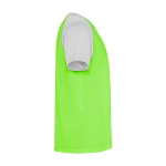 Zweifarbiges Kinder-Sportshirt kurzarm 140 g/m² Roly Indianápolis farbe neongrün zweite Seitenansicht