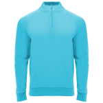 Sportpullover aus Polyester mit halbem Reißverschluss, 200 g/m², Roly farbe türkis