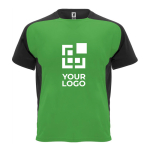 Unisex-Sportshirt mit kurzen Ärmeln aus Polyester, 140 g/m², Roly Ansicht mit Druckbereich