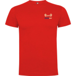 Kurzarm-T-Shirt aus Baumwolle für Herren, 165 g/m², Roly farbe rot Ansicht mit Siebdruck