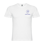 Kurzarm-T-Shirt aus Baumwolle für Herren, 155 g/m2, Roly farbe weiß Ansicht mit Siebdruck