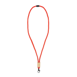 Farbiger RPET-Lanyard mit Bambusdetail zum Bedrcken farbe rot