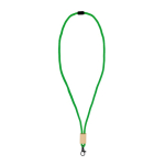 Farbiger RPET-Lanyard mit Bambusdetail zum Bedrcken farbe grün
