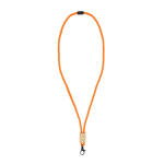 Farbiger RPET-Lanyard mit Bambusdetail zum Bedrcken farbe orange