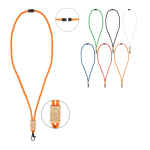 Farbiger RPET-Lanyard mit Bambusdetail zum Bedrcken