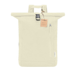 Rolltop-Rucksack aus 100 % recyceltem Canvas mit Schnallenverschluss farbe natürliche farbe erste Ansicht