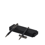 Drehkugelschreiber und Rollerball mit Kappe, blaue Tinte Ansicht mit Druckbereich