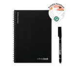 Unendliches Blanko-Notizbuch mit flexiblem Einband und Stift, A5 farbe schwarz vierte Ansicht
