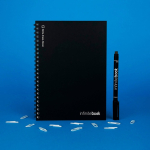 Unendliches Blanko-Notizbuch mit flexiblem Einband und Stift, A5 farbe schwarz Stimmungsbild