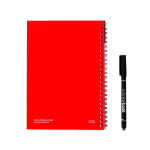 Unendliches Blanko-Notizbuch mit flexiblem Einband und Stift, A5 farbe rot dritte Ansicht