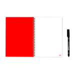 Unendliches Blanko-Notizbuch mit flexiblem Einband und Stift, A5 farbe rot