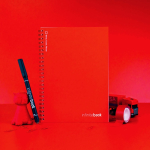 Unendliches Blanko-Notizbuch mit flexiblem Einband und Stift, A5 farbe rot Stimmungsbild