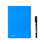 Unendliches Blanko-Notizbuch mit flexiblem Einband und Stift, A5 farbe köngisblau dritte Ansicht