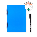 Unendliches Blanko-Notizbuch mit flexiblem Einband und Stift, A5 farbe köngisblau vierte Ansicht