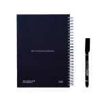 A5-Notizbuch mit Hardcover und InfiniteBook-Scan, schwarze Tinte farbe marineblau dritte Ansicht