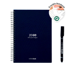 A5-Notizbuch mit Hardcover und InfiniteBook-Scan, schwarze Tinte farbe marineblau achte Ansicht