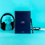 A5-Notizbuch mit Hardcover und InfiniteBook-Scan, schwarze Tinte farbe marineblau Stimmungsbild