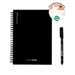 In Europa hergestelltes InfiniteBook A5-Notizbuch mit Hardcover, schwarze Tinte Ansicht in vielen Farben