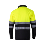 Arbeits-Poloshirt mit langen Ärmeln und Reflektoren, 160 g/m2, Velilla farbe schwarz