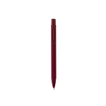 Kugelschreiber aus recyceltem Aluminium mit Gummi-Finish, blaue Tinte farbe bordeaux dritte Ansicht
