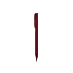 Kugelschreiber aus recyceltem Aluminium mit Gummi-Finish, blaue Tinte farbe bordeaux
