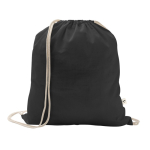 Turnbeutel aus recycelter Baumwolle und Polyester, 150 g/m2 farbe schwarz