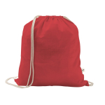 Turnbeutel aus recycelter Baumwolle und Polyester, 150 g/m2 farbe rot