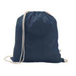 Turnbeutel aus recycelter Baumwolle und Polyester, 150 g/m2 farbe marineblau