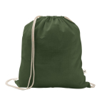 Turnbeutel aus recycelter Baumwolle und Polyester, 150 g/m2 farbe militärgrün