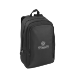 Wasserabweisender Laptop-Rucksack aus recyceltem Polyester, 17,3” farbe schwarz Ansicht mit Logo 1