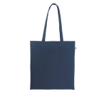Einkaufstasche aus Biobaumwolle mit langen Henkeln, 140 g/m2 farbe marineblau